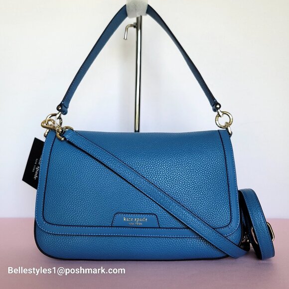 KATE SPADE Hudson Pebbled Leather Flap Convertible Shoulder Bag- Back to School - Picture 2 of 16